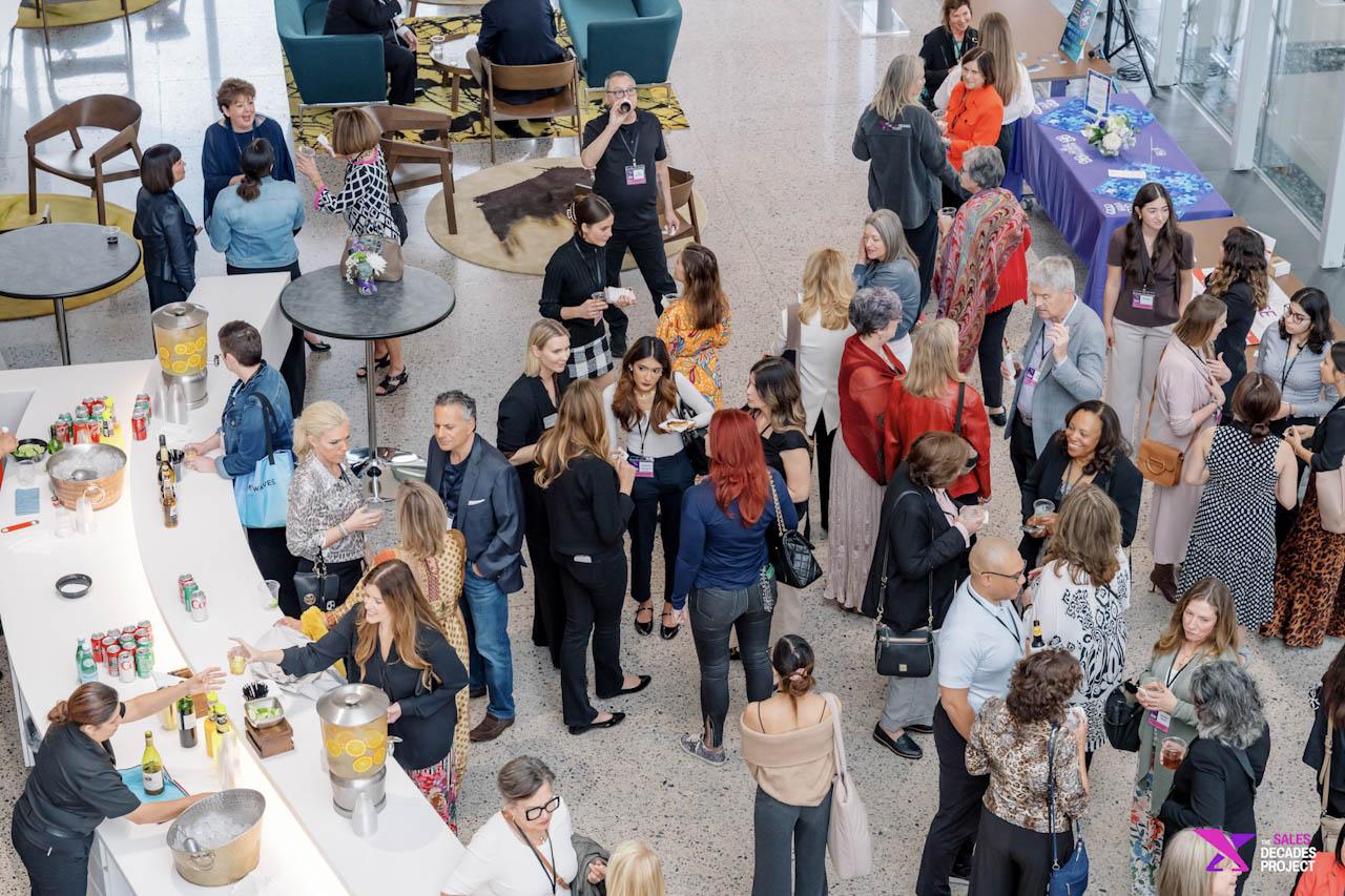 The reception crowd seen from above